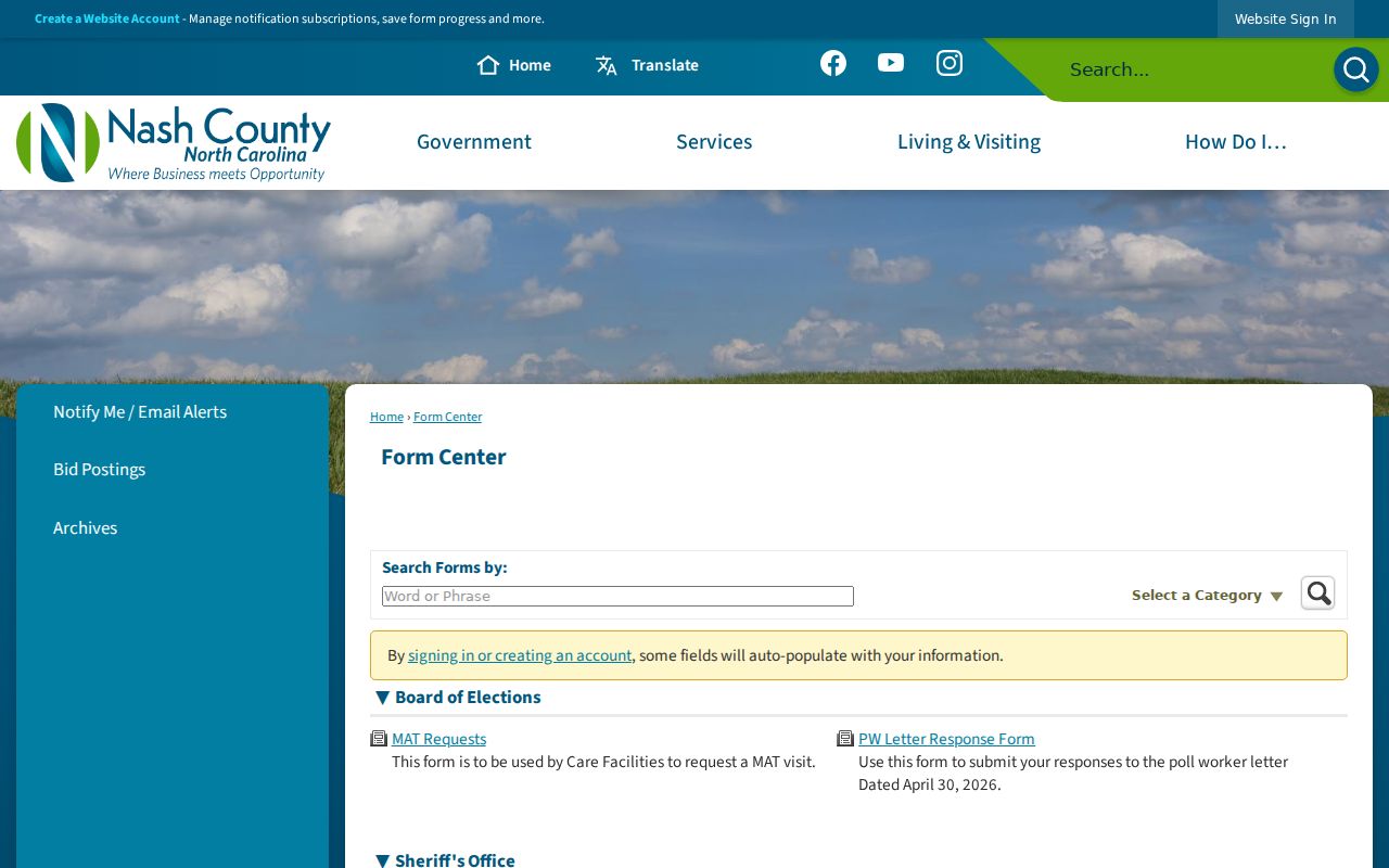 Nash County arrest lookup form inventory