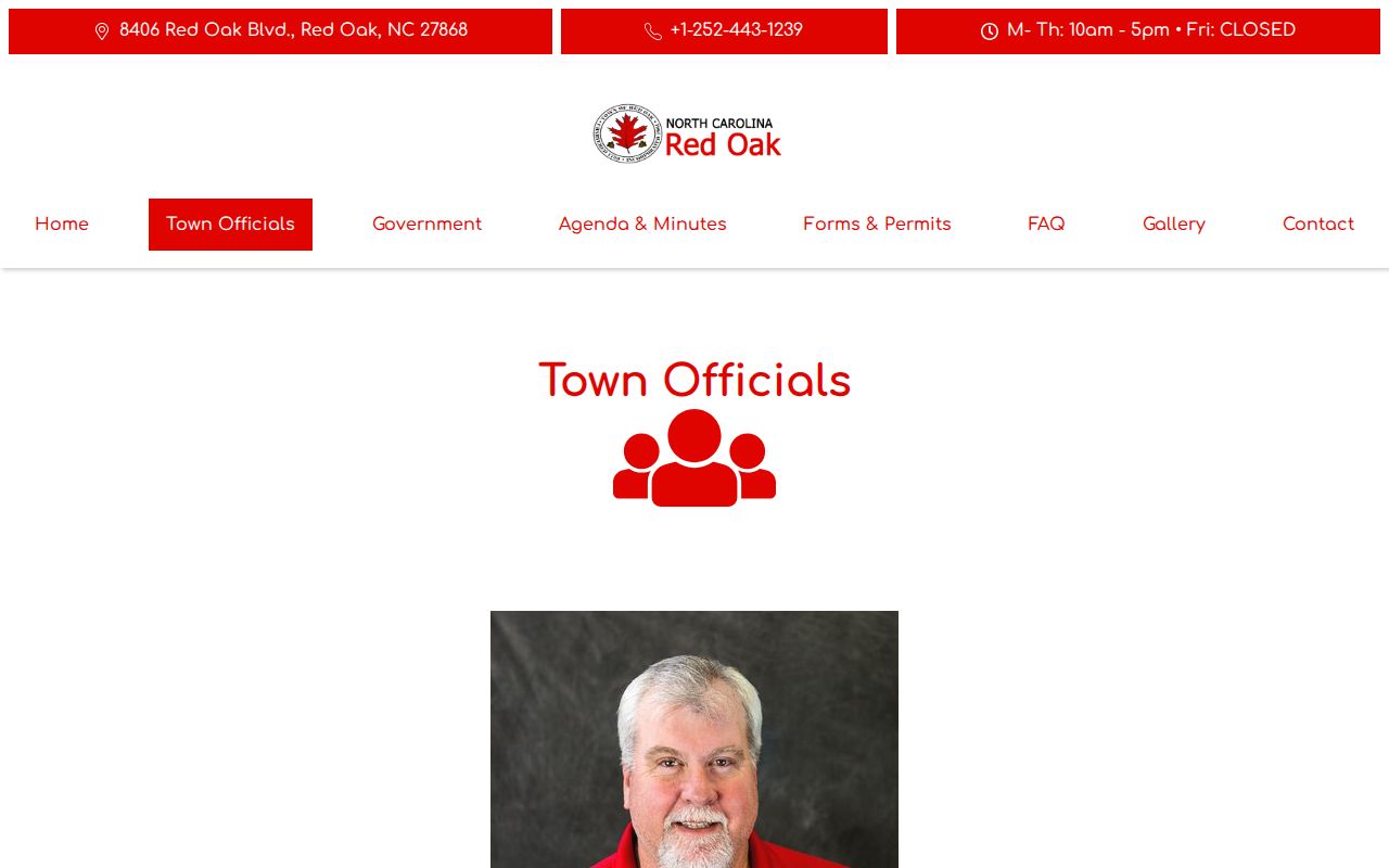 Red Oak Town Hall in Nash County, separate from criminal records offices